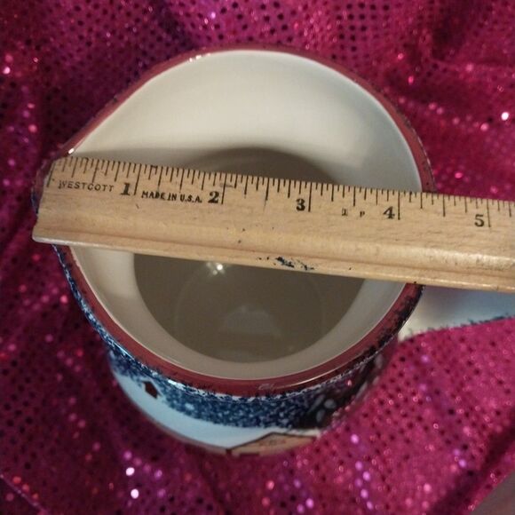 Vtg The Cooks Bazaar Picher 2 Quart Holiday Mountain Lodge Cabin Y2K Winter - Picture 8 of 10